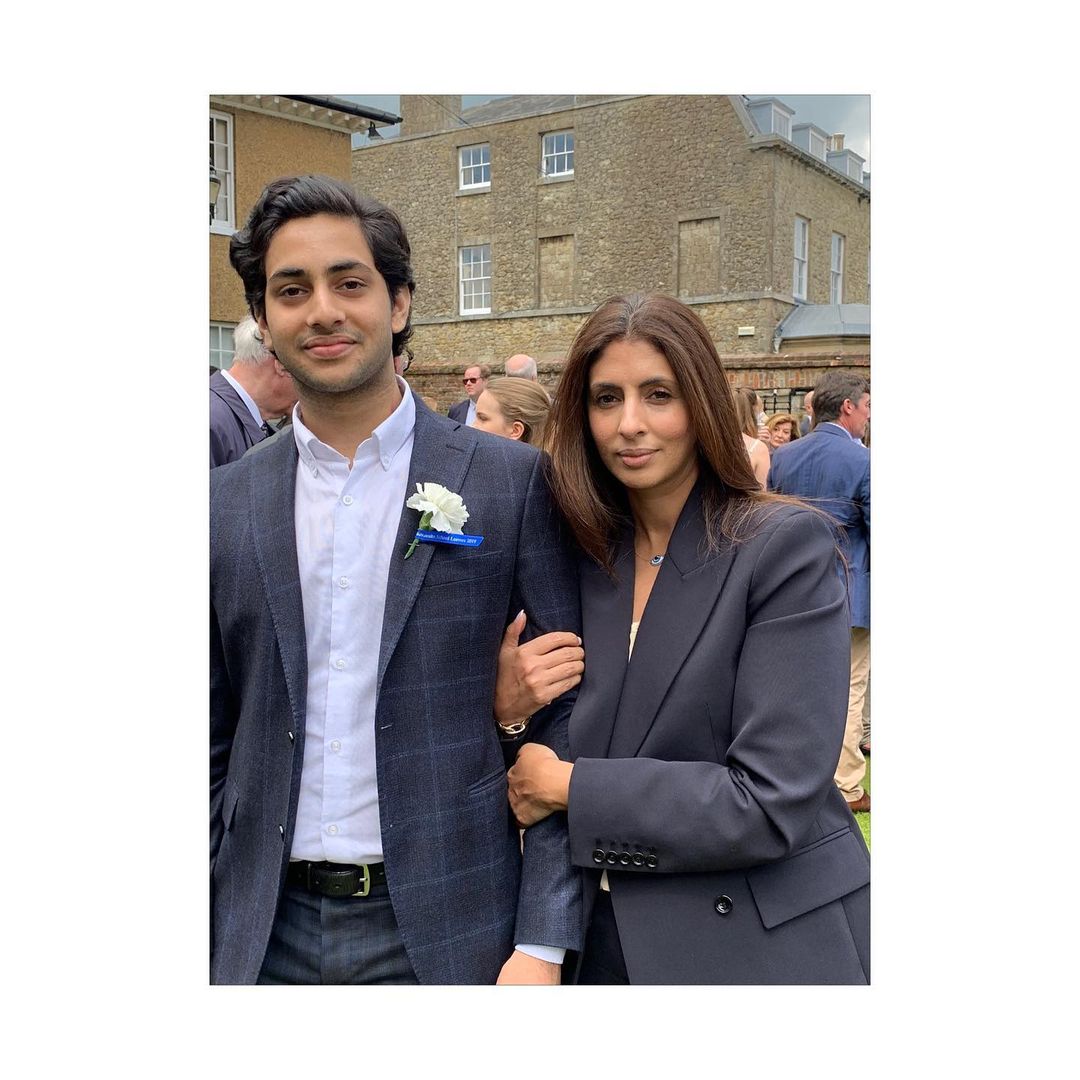 Shweta Bachchan with Agastya Nanda. Shweta Bachchan with Agastya Nanda.