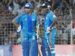 Former Mumbai Indians batter Sachin Tendulkar and Sanath Jayasuriya (Twitter/mipaltan) Former Mumbai Indians batter Sachin Tendulkar and Sanath Jayasuriya (Twitter/mipaltan)