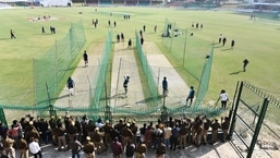 Players of Indian cricket team during a practice session, ahead of their test match against India scheduled on Nov. 25, in Kanpur, Tuesday, Nov. 23, 2021(PTI)