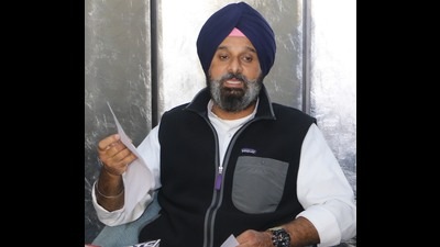 Shiromani Akai Dal leader Bikram Singh Majithia addressing a press conference in Amritsar on Tuesday.