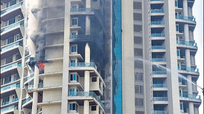 On October 22, a level four fire was reported in a flat on the 19th floor of Avighna Park, a 60 storey building at Curry Road. Dozens of citizens were rescued safely, but a 30-year-old security guard lost his life in the incident. The probe report has suggested blacklisting of the firefighting audit agency and action against the flat owner. (HT PHOTO) On October 22, a level four fire was reported in a flat on the 19th floor of Avighna Park, a 60 storey building at Curry Road. Dozens of citizens were rescued safely, but a 30-year-old security guard lost his life in the incident. The probe report has suggested blacklisting of the firefighting audit agency and action against the flat owner. (HT PHOTO)