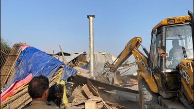 The demolition was carried out amid strong resistance by the shop owners and occupants of hutments, said the officials. (Sourced) The demolition was carried out amid strong resistance by the shop owners and occupants of hutments, said the officials. (Sourced)