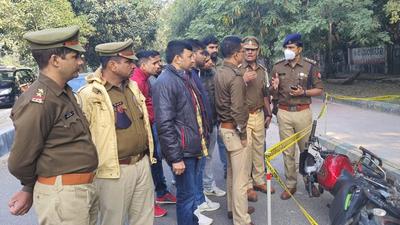 The spot in Noida’s Sector 57 where the suspects allegedly opened fire at the police team. (Sourced)