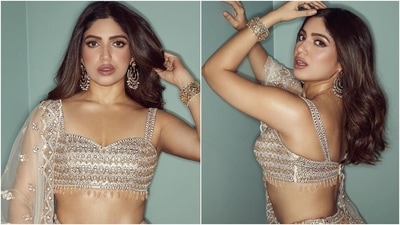 Bhumi Pednekar is the hottest Pataka Guddi in beige embroidered lehenga set for a shaadi, see pics Bhumi Pednekar is the hottest Pataka Guddi in beige embroidered lehenga set for a shaadi, see pics