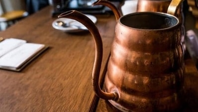 Drinking water from a copper vessel is also known to improve digestion and prevent against heart diseases, hypertension and cuts cholesterol (Unsplash) Drinking water from a copper vessel is also known to improve digestion and prevent against heart diseases, hypertension and cuts cholesterol (Unsplash)