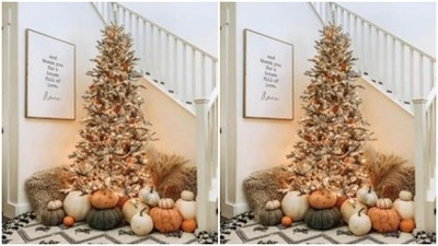With Christmas nearing, a tree by the staircase will only spread a more joyous vibe to your Thanksgiving celebrations. (https://in.pinterest.com/) With Christmas nearing, a tree by the staircase will only spread a more joyous vibe to your Thanksgiving celebrations. (https://in.pinterest.com/)