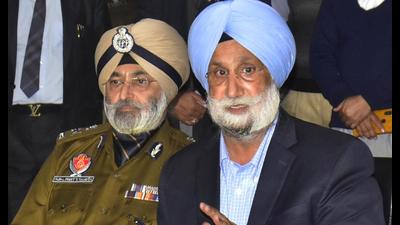 Punjab deputy CM and home minister Sukhjinder Singh Randhawa (R) with Punjab Director General of Police Iqbal Preet Singh Sahota addressing a press conference in Amritsar on Tuesday. (Sameer Sehgal/HT) Punjab deputy CM and home minister Sukhjinder Singh Randhawa (R) with Punjab Director General of Police Iqbal Preet Singh Sahota addressing a press conference in Amritsar on Tuesday. (Sameer Sehgal/HT)