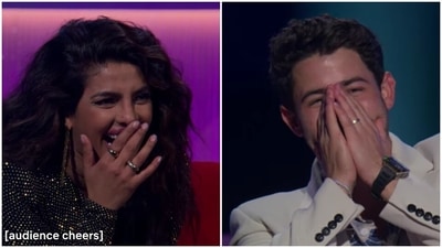 Priyanka Chopra and Nick Jonas at the Jonas Family Roast. Priyanka Chopra and Nick Jonas at the Jonas Family Roast.