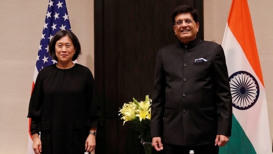 US Trade Representative Katherine Tai met Union commerce and industry minister Piyush Goyal in New Delhi.(Reuters)