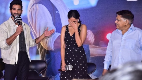 Shahid Kapoor also seemed to tease her during the trailer launch.(Varinder Chawla)