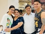 Yuvika Chaudhary shared a series of pictures from the birthday celebration. She captioned the post, “When you listen to my heart, you would find it always says your name. Happy birthday my heart’s beat.”(Instagram)