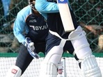 India's Shreyas Iyer during a practice session ahead of their test match against New Zealand, in Kanpur on Tuesday.(ANI) India's Shreyas Iyer during a practice session ahead of their test match against New Zealand, in Kanpur on Tuesday.(ANI)