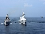 The two-day drill involved air defence, anti-submarine warfare (hunting a target with the help of a P 8 patrol aircraft) and anti-ship warfare The two-day drill involved air defence, anti-submarine warfare (hunting a target with the help of a P 8 patrol aircraft) and anti-ship warfare