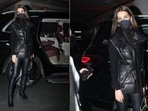 Kriti Sanon was spotted at the Mumbai airport in an all black look. The actor recently saw the release of her film, Hum Do Hamare Do. (Varinder Chawla)