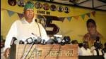 RJD Chief Lalu Prasad at party office in Patna on Wednesday. (Santosh Kumar/HT Photo)