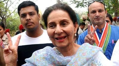 The Congress notice also asks Preneet Kaur to explain open announcements about siding with her husband, former chief minister Capt Amarinder Singh, who quit the party three weeks ago. (HT file) The Congress notice also asks Preneet Kaur to explain open announcements about siding with her husband, former chief minister Capt Amarinder Singh, who quit the party three weeks ago. (HT file)