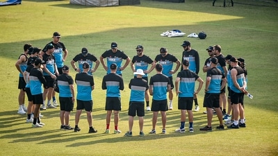 New Zealand players during a practice session, ahead of their Test match against India scheduled on November 25, in Kanpur. (PTI) New Zealand players during a practice session, ahead of their Test match against India scheduled on November 25, in Kanpur. (PTI)