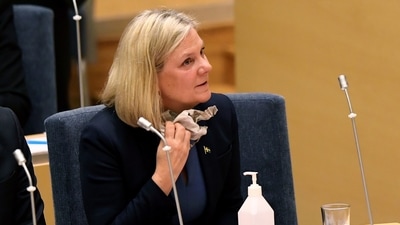 Sweden's Finance Minister and Scocial Democratic Party leader Magdalena Andersson looks on, during a vote in the Swedish parliament Riksdagen, in Stockhom. (AP) Sweden's Finance Minister and Scocial Democratic Party leader Magdalena Andersson looks on, during a vote in the Swedish parliament Riksdagen, in Stockhom. (AP)