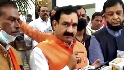 File photo: Madhya Pradesh home minister Narottam Mishra. (PTI) File photo: Madhya Pradesh home minister Narottam Mishra. (PTI)