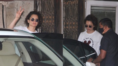 Kangana Ranaut is currently working on her production, Tiku Weds Sheru. She took out time for a pilates class in Bandra. (Varinder Chawla) Kangana Ranaut is currently working on her production, Tiku Weds Sheru. She took out time for a pilates class in Bandra. (Varinder Chawla)