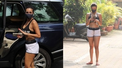 Malaika Arora was spotted at her yoga studio in Bandra. She continues to inspire her fans to practice yoga. (Varinder Chawla) Malaika Arora was spotted at her yoga studio in Bandra. She continues to inspire her fans to practice yoga. (Varinder Chawla)