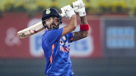 Ranchi: Indian batsman KL Rahul plays a shot during their 2nd Twenty20 cricket match against New Zealand at JSCA International Stadium Complex in Ranchi, Friday, Nov. 19, 2021.(PTI) Ranchi: Indian batsman KL Rahul plays a shot during their 2nd Twenty20 cricket match against New Zealand at JSCA International Stadium Complex in Ranchi, Friday, Nov. 19, 2021.(PTI)
