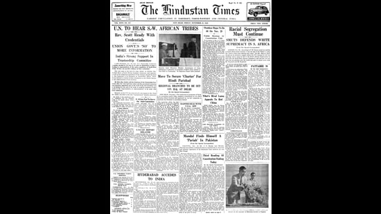 A screengrab of the Hindustan Times on November 24, 1949.