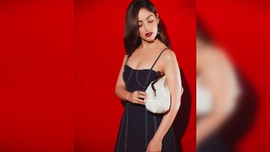 With bold maroon lips and hair left open, Yami Gautam posed for the camera.(Instagram/@yamigautam)