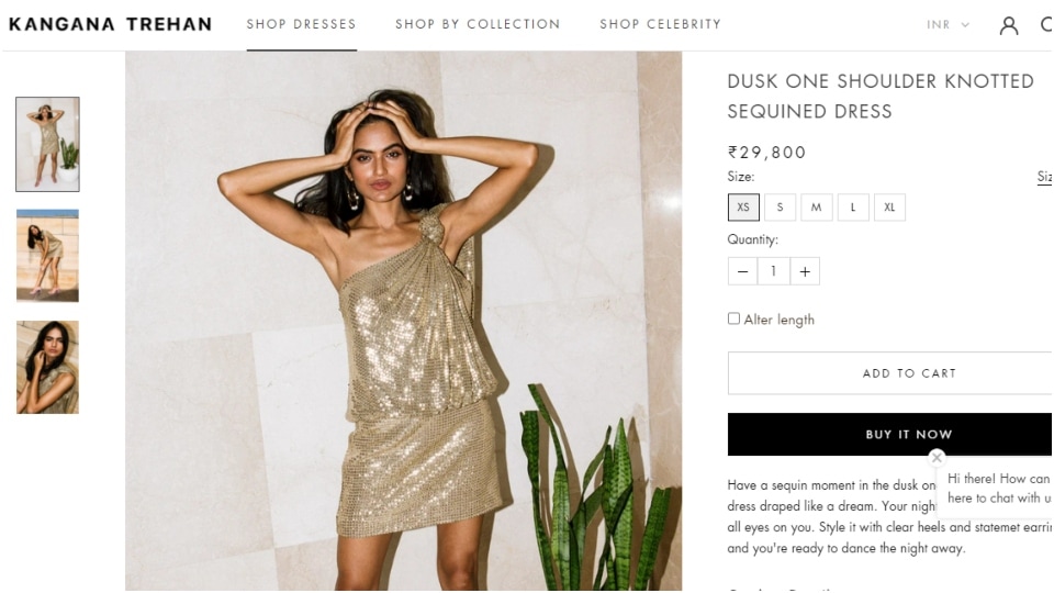 The Dusk One Shoulder Knotted Sequinned Dress. (kanganatrehan.com) The Dusk One Shoulder Knotted Sequinned Dress. (kanganatrehan.com)