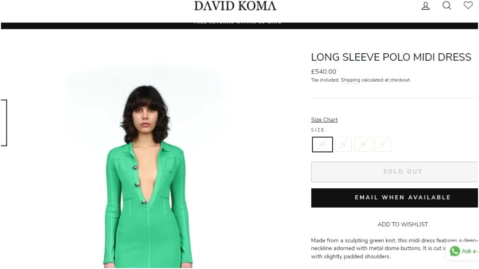 The Long Sleeve Polo Midi Dress.&nbsp;(davidkoma.com)