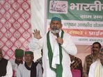 Samyukt Kisan Morcha leader Rakesh Tikait.(HT_PRINT)