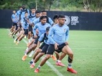 Mumbai City FC players train