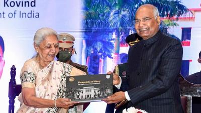 President Ram Nath Kovind and Uttar Pradesh governor Anandiben Patel at Harcourt Butler Technological University centenary celebrations in Kanpur on Thursday. (PTI PHOTO) President Ram Nath Kovind and Uttar Pradesh governor Anandiben Patel at Harcourt Butler Technological University centenary celebrations in Kanpur on Thursday. (PTI PHOTO)