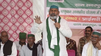 Samyukt Kisan Morcha leader Rakesh Tikait. (HT_PRINT)