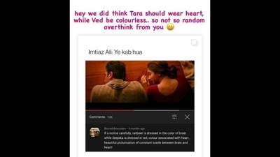 The Tamasha fan theory confirmation posted by Imtiaz Ali. The Tamasha fan theory confirmation posted by Imtiaz Ali. 