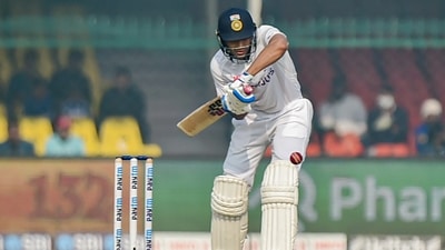 Shubman Gill plays a shot during the first Test between India and New Zealand at Green Park Stadium, in Kanpur, (PTI) Shubman Gill plays a shot during the first Test between India and New Zealand at Green Park Stadium, in Kanpur, (PTI)