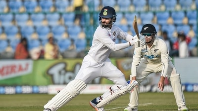 Kanpur: Indian player Shreyas Iyer�plays a shot during day one of the 1st test cricket match between India and New Zealand, at Green Park stadium in Kanpur, Thursday, Nov. 25, 2021. (PTI Photo/Arun Sharma)(PTI11_25_2021_000108B) (PTI) Kanpur: Indian player Shreyas Iyer�plays a shot during day one of the 1st test cricket match between India and New Zealand, at Green Park stadium in Kanpur, Thursday, Nov. 25, 2021. (PTI Photo/Arun Sharma)(PTI11_25_2021_000108B) (PTI)