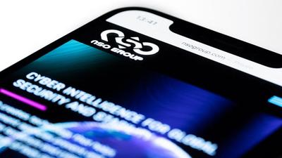 A file photo of a smartphone with the website of Israel's NSO Group on display, in Paris. (AFP/File) A file photo of a smartphone with the website of Israel's NSO Group on display, in Paris. (AFP/File)
