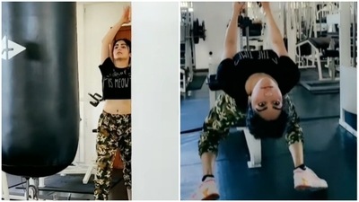 Adah Sharma prepped herself for her festive look through kickboxing (Instagram/@adah_ki_adah) Adah Sharma prepped herself for her festive look through kickboxing (Instagram/@adah_ki_adah)