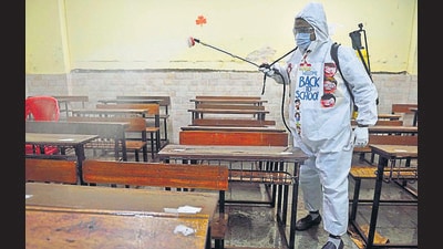 The decision for reopening schools for primary children was taken by state education minister on Thursday. (HT PHOTO) The decision for reopening schools for primary children was taken by state education minister on Thursday. (HT PHOTO)