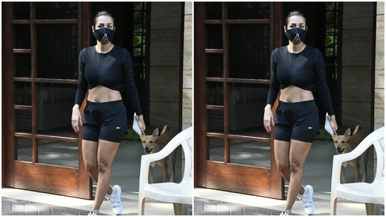 She tied her hair into a messy bun as she made her way to the gym.(HT Photos/Varinder Chawla)