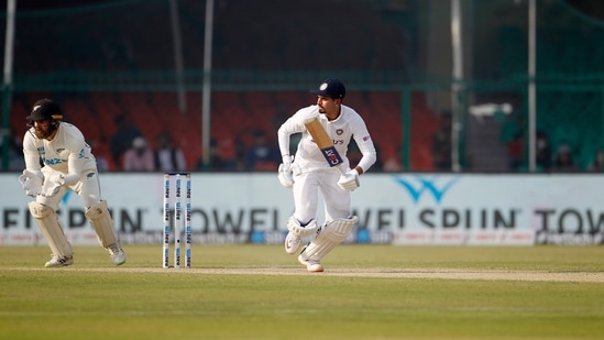 India's Shreyas Iyer runs between the wicket during the Day-1 of the 1st Test match against New Zealand at Green Park International Stadium in Kanpur. (ANI) India's Shreyas Iyer runs between the wicket during the Day-1 of the 1st Test match against New Zealand at Green Park International Stadium in Kanpur. (ANI)