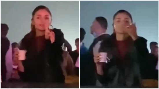 Alia Bhatt interacting with her fan at AP Dhillon's concert in Gurugram.