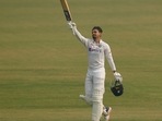 Shreyas Iyer acknowledges the crowd. (BCCI) Shreyas Iyer acknowledges the crowd. (BCCI)