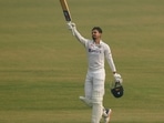 Shreyas Iyer acknowledges the crowd. (BCCI) Shreyas Iyer acknowledges the crowd. (BCCI)