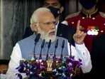 Prime Minister Narendra Modi was speaking at the “Constitution Day” celebrations in Parliament.(ANI) Prime Minister Narendra Modi was speaking at the “Constitution Day” celebrations in Parliament.(ANI)