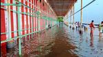 Waterlogged premises of the Thiruchendur temple following heavy rain in Thoothukudi, Tamil Nadu, on Thursday. (PTI) Waterlogged premises of the Thiruchendur temple following heavy rain in Thoothukudi, Tamil Nadu, on Thursday. (PTI)