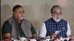 TMC leaders Partha Chatterjee and Sudip Bandopadhyay interact with the media before announcing the list of TMC candidates for the Kolkata Municipal Corporation election at Kalighat in Kolkata on Friday. (SAMIR JANA/HT PHOTO.) TMC leaders Partha Chatterjee and Sudip Bandopadhyay interact with the media before announcing the list of TMC candidates for the Kolkata Municipal Corporation election at Kalighat in Kolkata on Friday. (SAMIR JANA/HT PHOTO.)