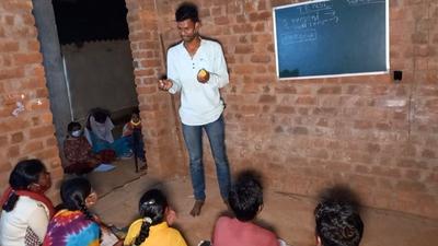 Odisha constable Debendra Samarath teaches poor children in Nabarangpur district, his effort to ensure that the children in Karchamala village have a fair chance at a good life (Sourced) Odisha constable Debendra Samarath teaches poor children in Nabarangpur district, his effort to ensure that the children in Karchamala village have a fair chance at a good life (Sourced)