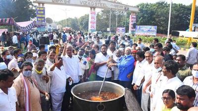 Thousands of workers of the RINL, a corporate entity of Visakhapatnam Steel Plant, have been agitating for the past 10 months against the Modi government’s decision to privatise the steel plant. (Agencies) Thousands of workers of the RINL, a corporate entity of Visakhapatnam Steel Plant, have been agitating for the past 10 months against the Modi government’s decision to privatise the steel plant. (Agencies)